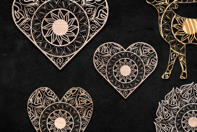 Intra απο ξύλο plywood 3mm-4mm πάχος – Διακόσμηση τοίχου Δέσμη κοπής με λέιζερ Mandala Δίασταση  40x30 cm INTRAFABR-86168130