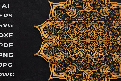 Intra απο ξύλο plywood 3mm-4mm πάχος – Διακόσμηση τοίχου  Mandala Δίασταση  40x30 cm INTRAFABR-83929445