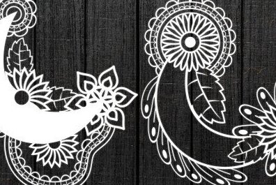 Σετ των 2 Intra απο ξύλο plywood 3mm-4mm πάχος – Διακόσμηση τοίχου Moon, Paper Cut Δίασταση  40x30 cm INTRAFABR-37306925