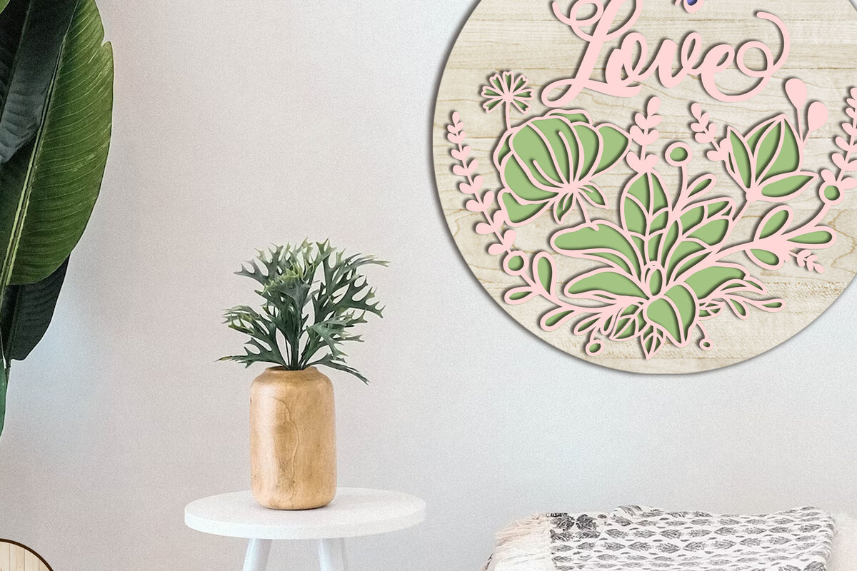 Intra απο ξύλο plywood 3mm-4mm πάχος – Διακοσμητικό Πάνελ τοίχου, Διακοσμητικά λουλουδιών Δίασταση  40x30 cm INTRAFABR-87124527