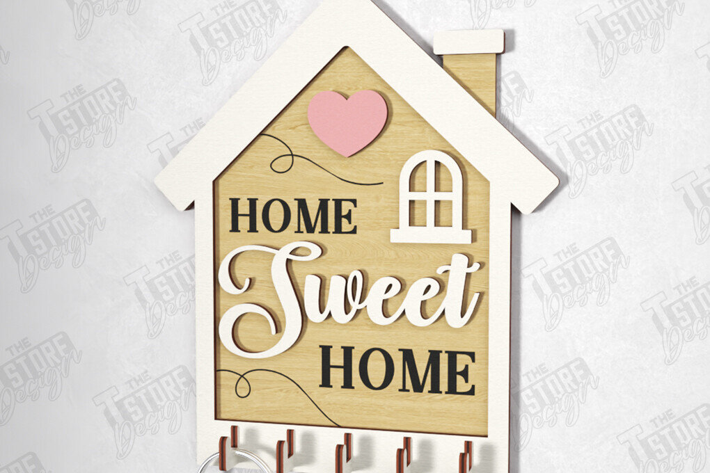 Intra απο ξύλο plywood 3mm-4mm πάχος – Βάση κλειδιού τοίχου με λέιζερ | CNC Δίασταση  40x30 cm INTRAFABR-120568671