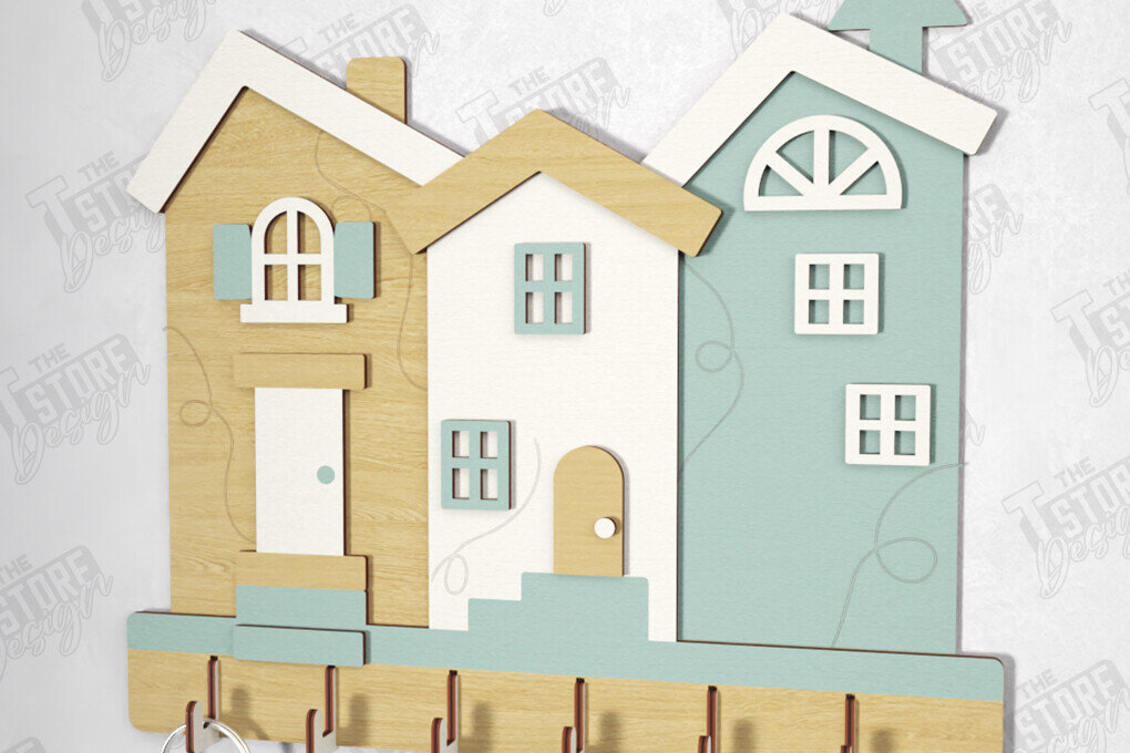 Intra απο ξύλο plywood 3mm-4mm πάχος – Βάση κλειδιού τοίχου με λέιζερ | CNC Δίασταση  40x30 cm INTRAFABR-120568675