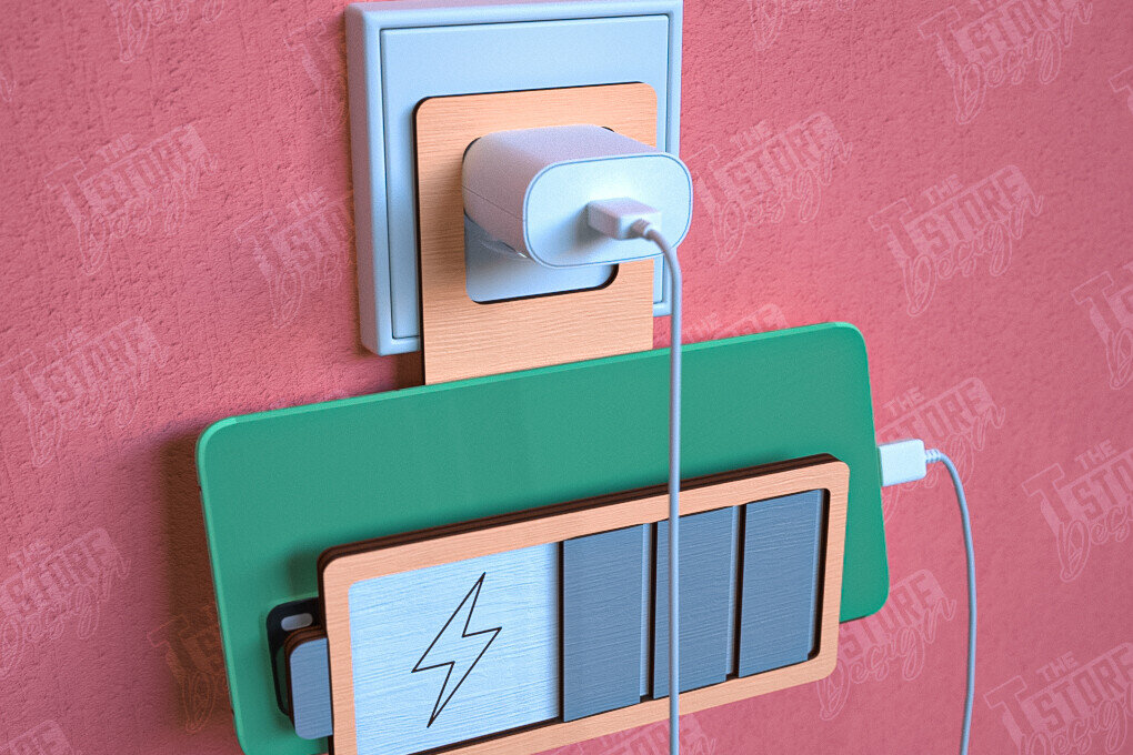 Intra απο ξύλο plywood 3mm-4mm πάχος – Βάση Φορτιστής Κινητού τοίχου | Αρχείο CNC Δίασταση  40x30 cm INTRAFABR-102064718