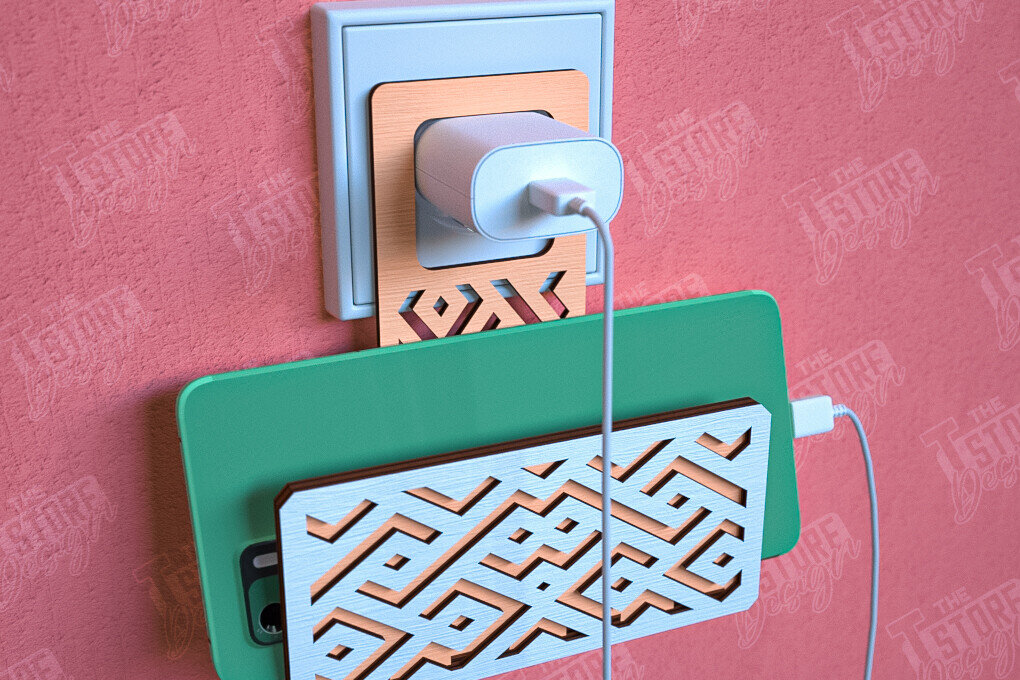 Intra απο ξύλο plywood 3mm-4mm πάχος – Βάση Φορτιστής Κινητού τοίχου | Αρχείο CNC Δίασταση  40x30 cm INTRAFABR-102064723