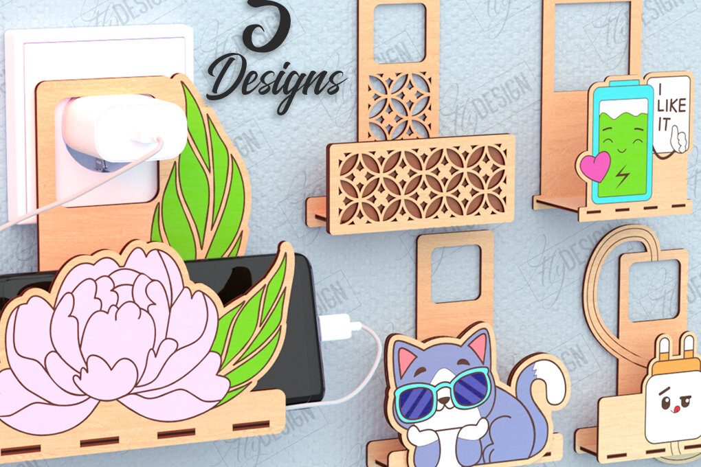 Σετ των 2 Intra απο ξύλο plywood 3mm-4mm πάχος – Σετ κοπής λέιζερ επιτοίχιας βάσης φόρτισης κινητού Δίασταση  20x20 cm INTRAFABR-120846208