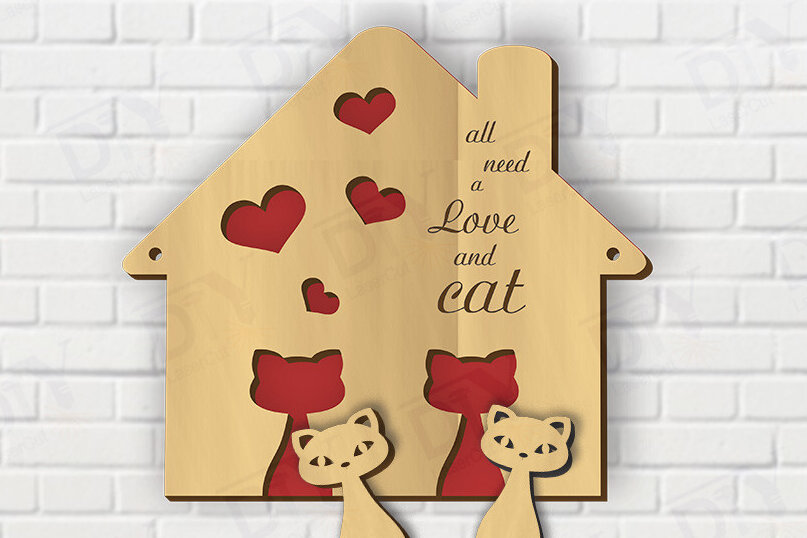 Σετ των 2 Intra απο ξύλο plywood 3mm-4mm πάχος – Επιτοίχια κλειδοθήκη Δίασταση  20x20 cm INTRAFABR-118349811