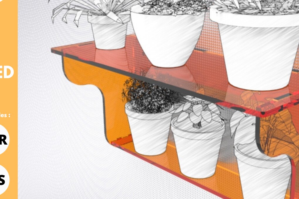 Σετ των 2 Intra απο ξύλο plywood 3mm-4mm πάχος – Ράφι τοίχου,, Glowforge Δίασταση  40x30 cm INTRAFABR-79716993