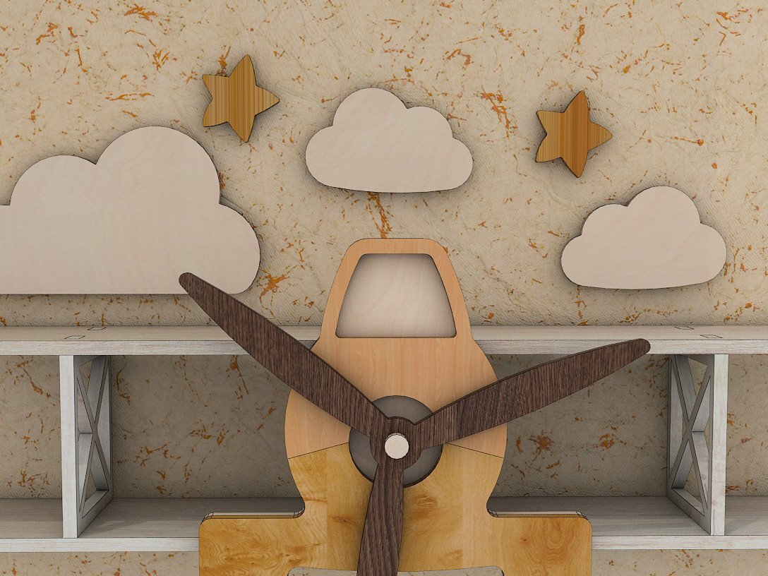 Intra απο ξύλο plywood 3mm-4mm πάχος – Ράφι τοίχου Διπλάνο Ξύλινο Αεροπλάνο Ράφι τοίχου Δίασταση  40x30 cm INTRAFABR-39276906