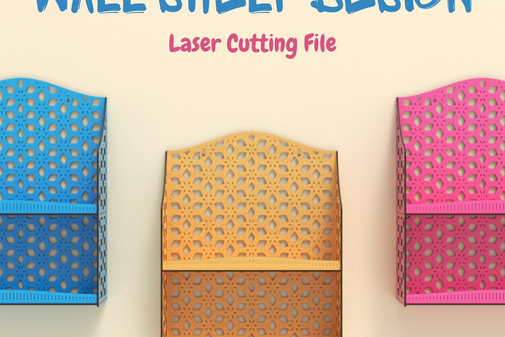 Σετ των 2 Intra απο ξύλο plywood 3mm-4mm πάχος – Ράφι τοίχου Αρχείο κοπής με λέιζερ, Δίασταση  40x30 cm INTRAFABR-109051984