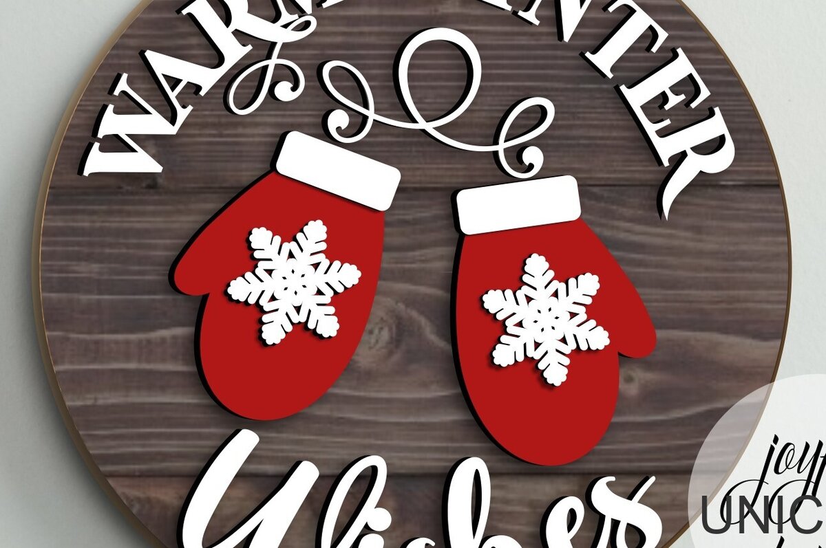 Σετ των 2 Intra απο ξύλο plywood 3mm-4mm πάχος – Κρεμάστρα πόρτας Warm Winter Wishes Δίασταση  20x20 cm INTRAFABR-81184099