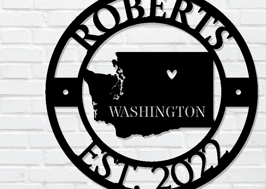 Intra απο ξύλο plywood 3mm-4mm πάχος – Custom Sign της Ουάσιγκτον, Αμερικανική Πολιτεία Δίασταση  40x30 cm INTRAFABR-99433287