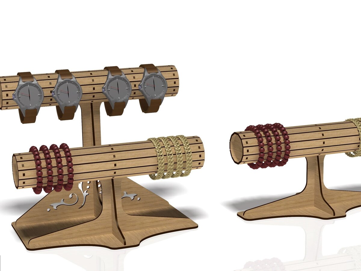 Σετ των 2 Intra απο ξύλο plywood 3mm-4mm πάχος – Υποστήριξη ρολογιών και βραχιολιών, Δίασταση  20x20 cm INTRAFABR-39622807