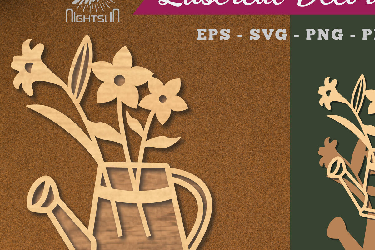 Σετ των 2 Intra απο ξύλο plywood 3mm-4mm πάχος – Ποτιστήρι Λουλούδια Κόψιμο με λέιζερ Δίασταση  20x20 cm INTRAFABR-112910037