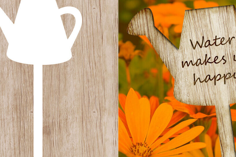 Σετ των 2 Intra απο ξύλο plywood 3mm-4mm πάχος – Ετικέτα φυτού ποτιστήρα, κάλυμμα κέικ Δίασταση  20x20 cm INTRAFABR-94173999