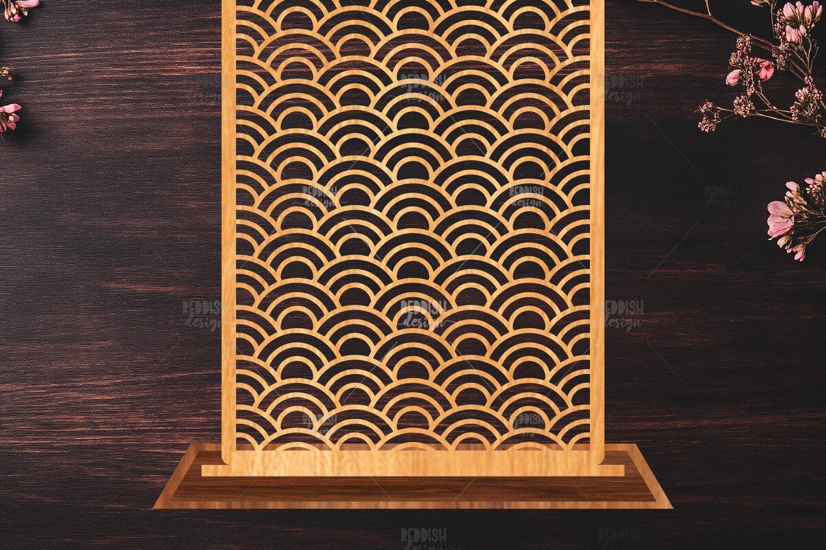 Σετ των 2 Intra απο ξύλο plywood 3mm-4mm πάχος – Στήριγμα κοσμημάτων Wave Pattern Δίασταση  20x20 cm INTRAFABR-119648323