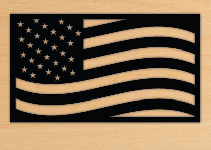 Σετ των 2 Intra απο ξύλο plywood 3mm-4mm πάχος – Αρχείο αποκοπής λέιζερ με αμερικανική σημαία Δίασταση  20x20 cm INTRAFABR-69860620