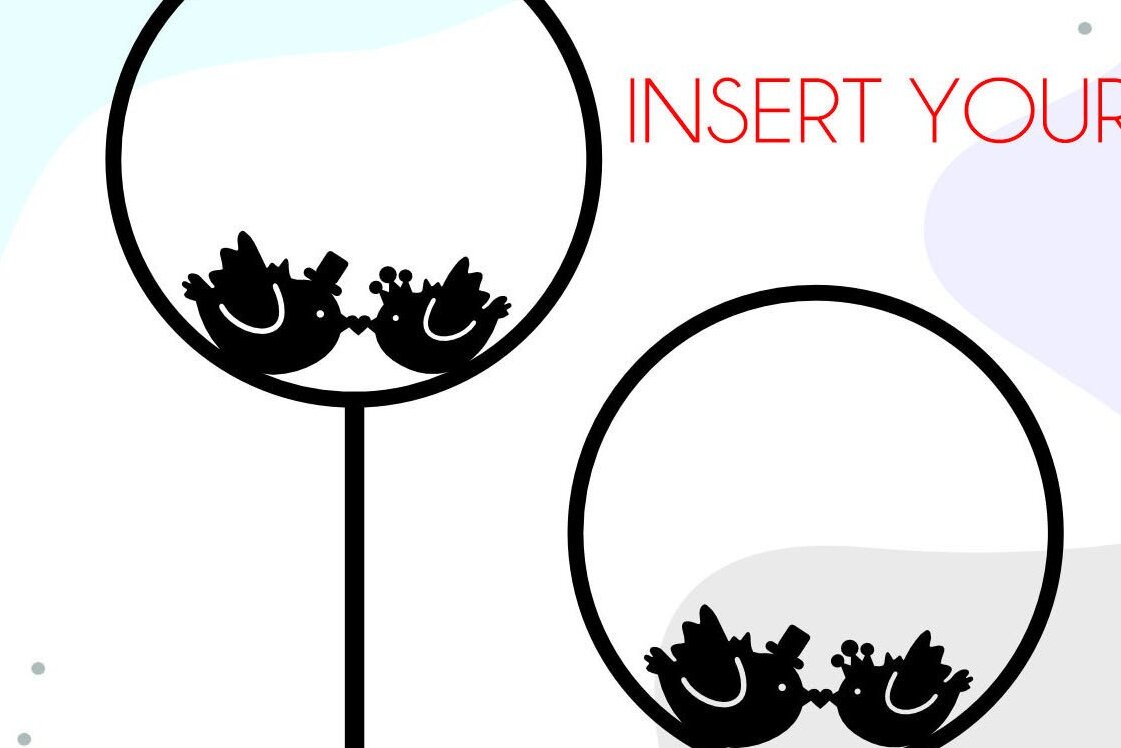 Intra απο ξύλο plywood 3mm-4mm πάχος – Wedding Birds Cake Topper Frame Δίασταση  45x45 cm INTRAFABR-36825207