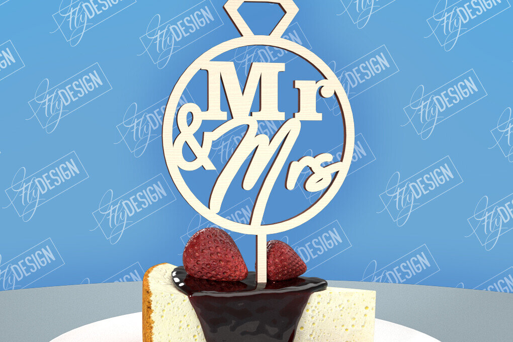 Σετ των 2 Intra απο ξύλο plywood 3mm-4mm πάχος – Topper Γαμήλιας Τούρτας | Cupcake Topper Δίασταση  20x20 cm INTRAFABR-98523723