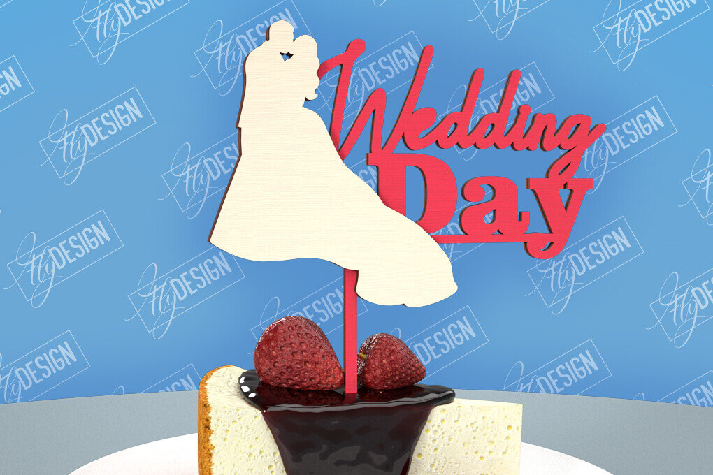 Σετ των 2 Intra απο ξύλο plywood 3mm-4mm πάχος – Topper Γαμήλιας Τούρτας | Cupcake Topper Δίασταση  20x20 cm INTRAFABR-98523740