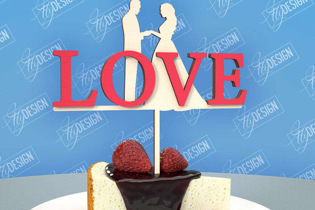 Σετ των 2 Intra απο ξύλο plywood 3mm-4mm πάχος – Topper Γαμήλιας Τούρτας | Cupcake Topper Δίασταση  20x20 cm INTRAFABR-98523743