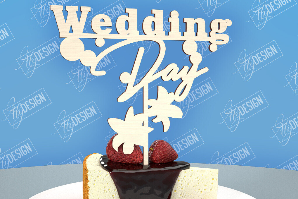 Σετ των 2 Intra απο ξύλο plywood 3mm-4mm πάχος – Topper Γαμήλιας Τούρτας | Cupcake Topper Δίασταση  20x20 cm INTRAFABR-98523696