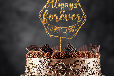 Intra απο ξύλο plywood 3mm-4mm πάχος – Γαμήλια τούρτα Topper Design Δίασταση  40x30 cm INTRAFABR-29805242