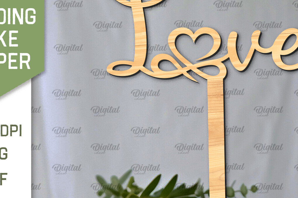 Σετ των 2 Intra απο ξύλο plywood 3mm-4mm πάχος – Topper Γαμήλιας Τούρτας Κοπή Laser Δίασταση  20x20 cm INTRAFABR-98917702