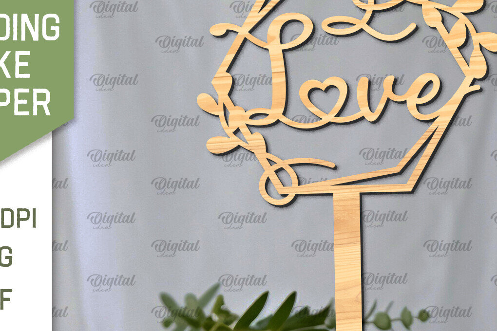 Σετ των 2 Intra απο ξύλο plywood 3mm-4mm πάχος – Topper Γαμήλιας Τούρτας Κοπή Laser Δίασταση  20x20 cm INTRAFABR-98917940