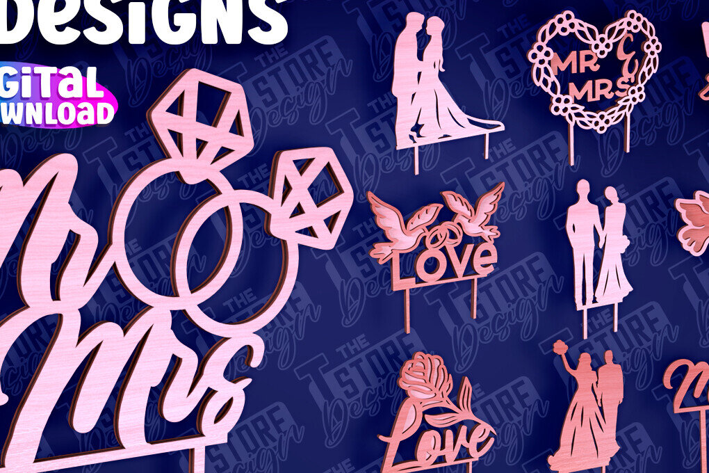 Σετ των 2 Intra απο ξύλο plywood 3mm-4mm πάχος –  κοπής Laser Topper Topper Γαμήλιας Τούρτας Δίασταση  20x20 cm INTRAFABR-94079704