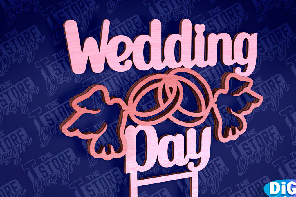 Σετ των 2 Intra απο ξύλο plywood 3mm-4mm πάχος –  κοπής Laser Topper Topper Γαμήλιας Τούρτας Δίασταση  20x20 cm INTRAFABR-94079625