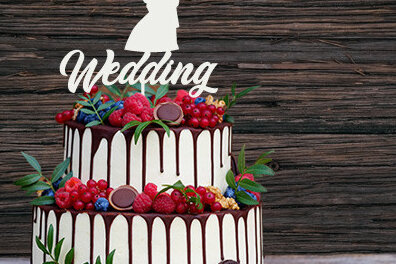 Σετ των 2 Intra απο ξύλο plywood 3mm-4mm πάχος – Topper Γαμήλιας Τούρτας Δίασταση  20x20 cm INTRAFABR-29793564