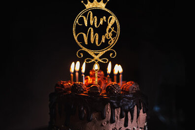 Σετ των 2 Intra απο ξύλο plywood 3mm-4mm πάχος – Topper Γαμήλιας Τούρτας Δίασταση  20x20 cm INTRAFABR-29805067