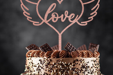 Intra απο ξύλο plywood 3mm-4mm πάχος – Γαμήλια τούρτα Topper Design Δίασταση  40x30 cm INTRAFABR-29794362