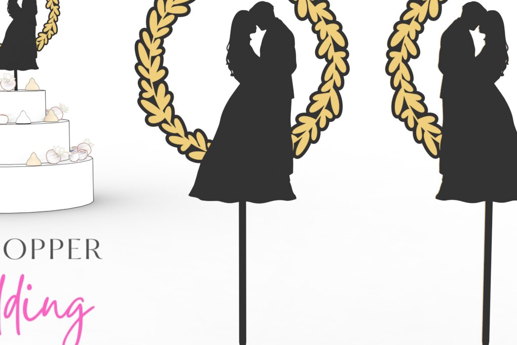 Σετ των 2 Intra απο ξύλο plywood 3mm-4mm πάχος – Topper Γαμήλιας Τούρτας | | Δίασταση  20x20 cm INTRAFABR-86319118