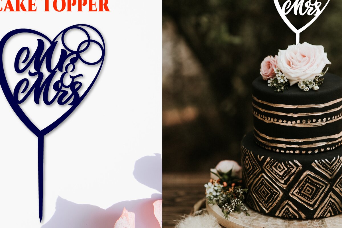 Σετ των 2 Intra απο ξύλο plywood 3mm-4mm πάχος – Topper Γαμήλιας Τούρτας. Ο κύριος και η κυρία Δίασταση  20x20 cm INTRAFABR-20986900