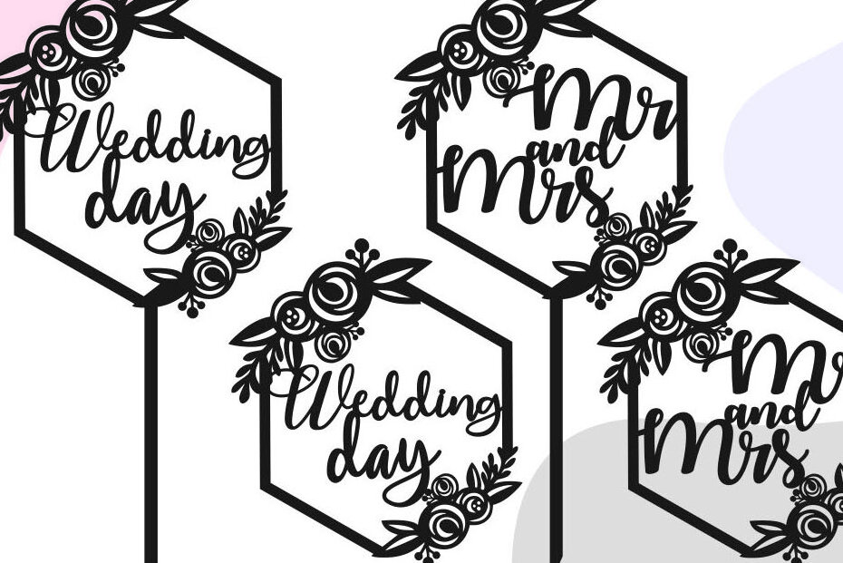 Σετ των 2 Intra απο ξύλο plywood 3mm-4mm πάχος – Wedding Cake Topper Mr and Mrs Δίασταση  20x20 cm INTRAFABR-29436999