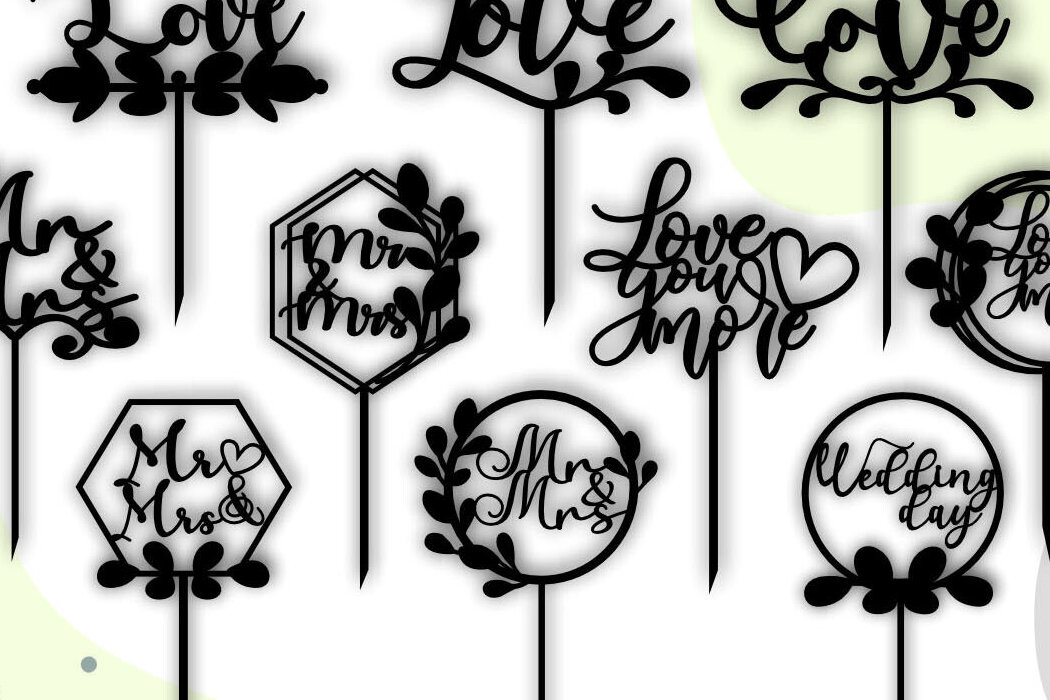 Σετ των 2 Intra απο ξύλο plywood 3mm-4mm πάχος – Wedding Cake Topper, Mr and Mrs Δίασταση  20x20 cm INTRAFABR-116623585