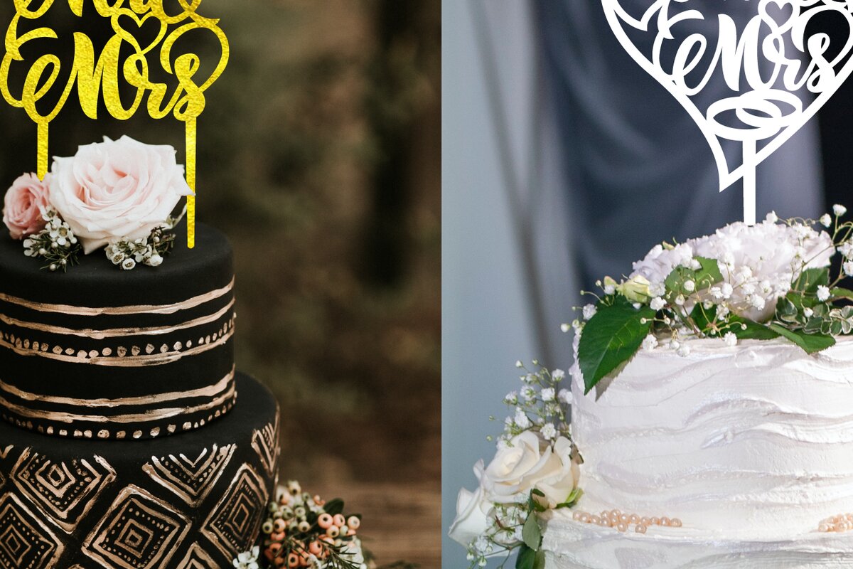 Σετ των 2 Intra απο ξύλο plywood 3mm-4mm πάχος – Topper Γαμήλιας Τούρτας. Ο κύριος και η κα Δίασταση  20x20 cm INTRAFABR-20988352