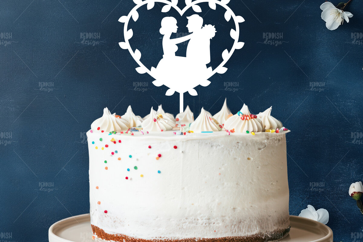 Σετ των 2 Intra απο ξύλο plywood 3mm-4mm πάχος – Topper Γαμήλιας Τούρτας, Wedding Δίασταση  20x20 cm INTRAFABR-119732295