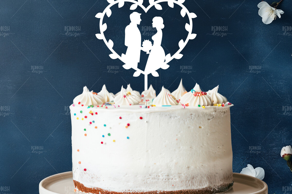 Σετ των 2 Intra απο ξύλο plywood 3mm-4mm πάχος – Topper Γαμήλιας Τούρτας, Wedding Δίασταση  20x20 cm INTRAFABR-119732302