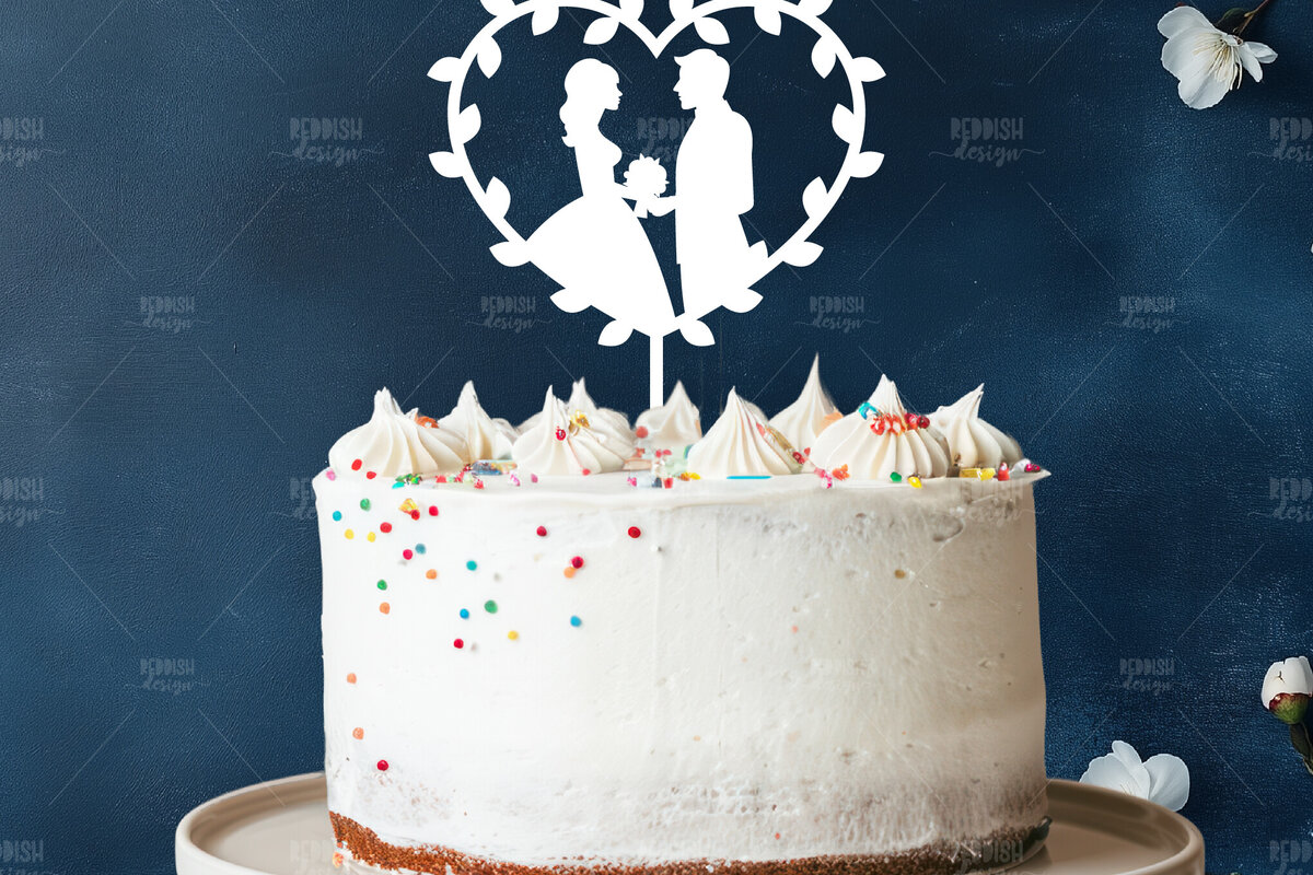 Σετ των 2 Intra απο ξύλο plywood 3mm-4mm πάχος – Topper Γαμήλιας Τούρτας, Wedding Δίασταση  20x20 cm INTRAFABR-119732334