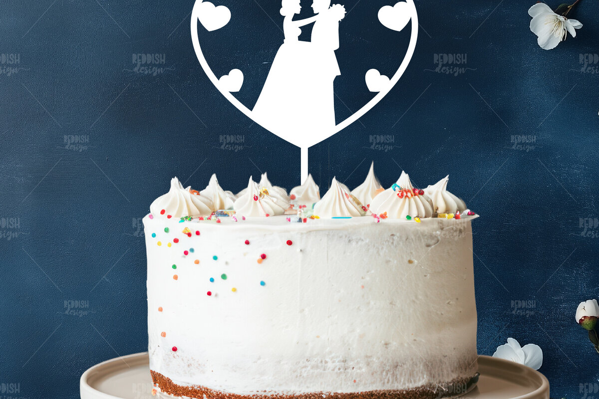 Σετ των 2 Intra απο ξύλο plywood 3mm-4mm πάχος – Topper Γαμήλιας Τούρτας, Wedding Δίασταση  20x20 cm INTRAFABR-119732471