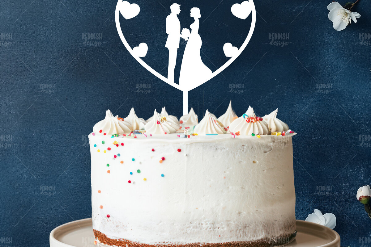 Σετ των 2 Intra απο ξύλο plywood 3mm-4mm πάχος – Topper Γαμήλιας Τούρτας, Wedding Δίασταση  20x20 cm INTRAFABR-119732482