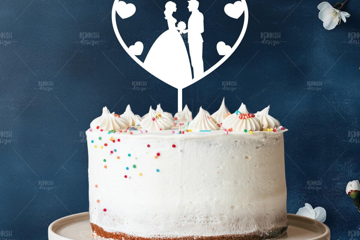 Σετ των 2 Intra απο ξύλο plywood 3mm-4mm πάχος – Topper Γαμήλιας Τούρτας, Wedding Δίασταση  20x20 cm INTRAFABR-119732496