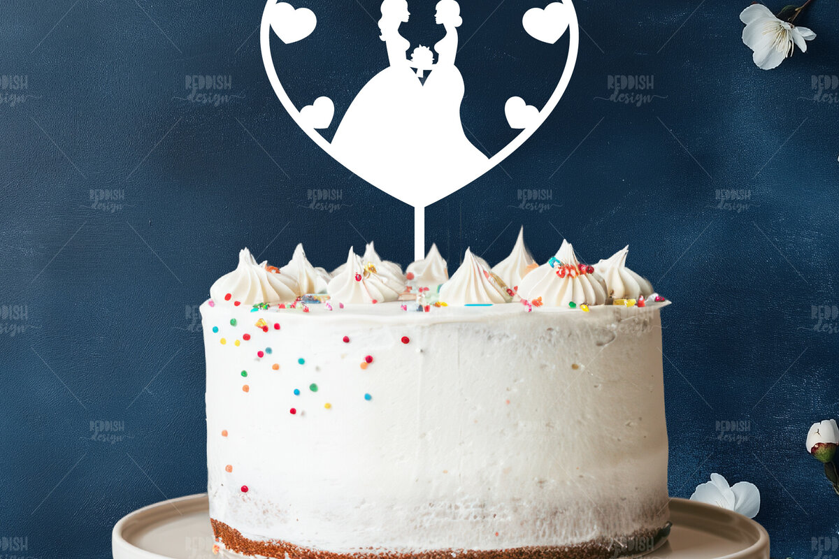 Σετ των 2 Intra απο ξύλο plywood 3mm-4mm πάχος – Topper Γαμήλιας Τούρτας, Wedding Δίασταση  20x20 cm INTRAFABR-119732500