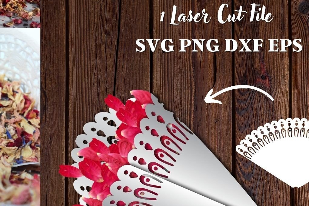 Σετ των 2 Intra απο ξύλο plywood 3mm-4mm πάχος – Κώνος Γάμου για Πέταλα Δίασταση  20x20 cm INTRAFABR-34159683