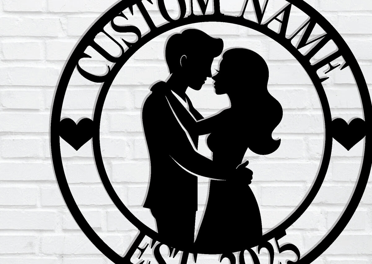 Σετ των 2 Intra απο ξύλο plywood 3mm-4mm πάχος –  πινακίδα Ζευγάρι Γάμου, Δίασταση  20x20 cm INTRAFABR-112642495