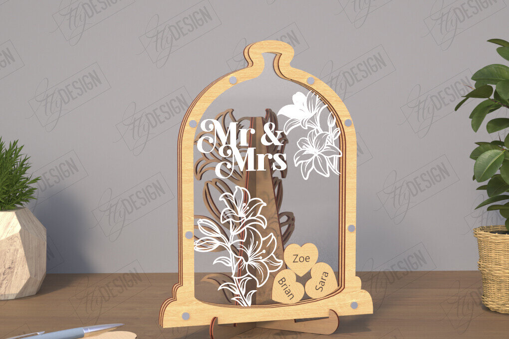 Σετ των 2 Intra απο ξύλο plywood 3mm-4mm πάχος – Πρότυπο βιβλίου επισκεπτών Wedding Drop Box |CNC Δίασταση  20x20 cm INTRAFABR-110846887