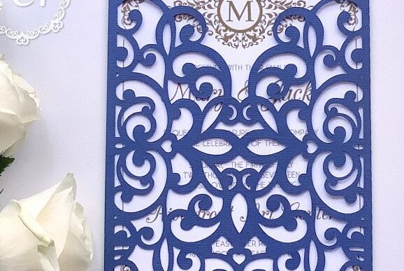 Σετ των 2 Intra απο ξύλο plywood 3mm-4mm πάχος – Πρότυπο φακέλου γάμου 5x7 Cricut Δίασταση  20x20 cm INTRAFABR-34636600