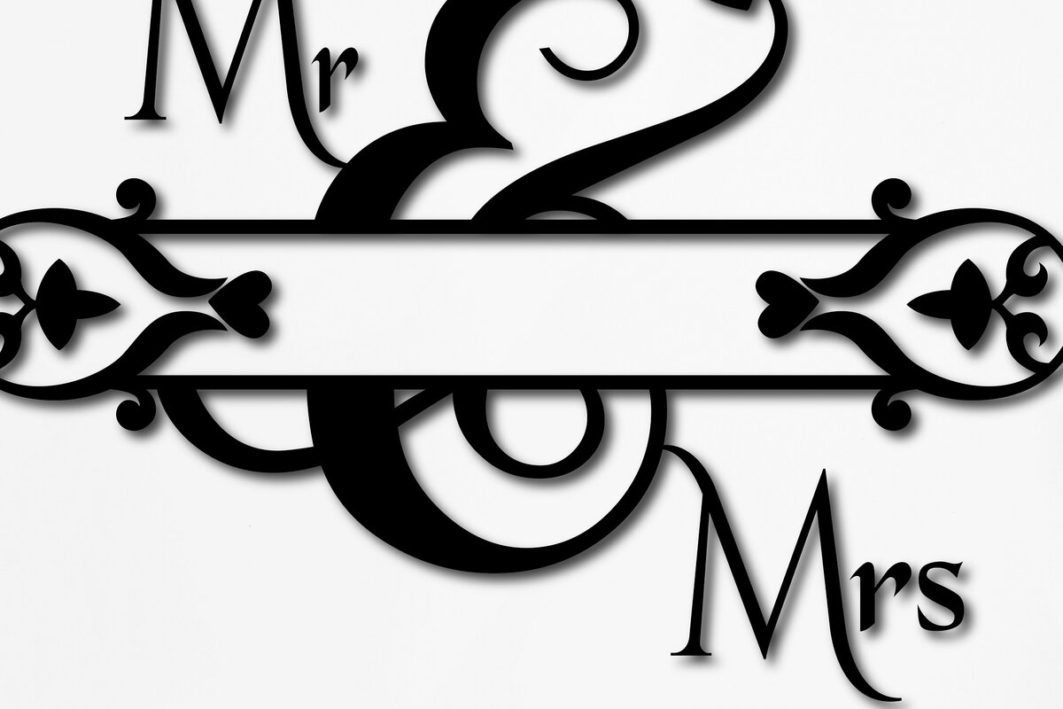 Σετ των 2 Intra απο ξύλο plywood 3mm-4mm πάχος – Μονόγραμμα Γάμου Floral Split Δίασταση  20x20 cm INTRAFABR-8892869